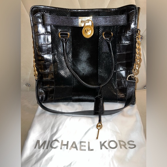 Authentic Michael Kors Hamilton Crocodile and Fur Bag - Picture 2 of 16